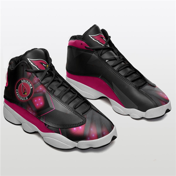 Women's Arizona Cardinals AJ13 Series High Top Leather Sneakers 001